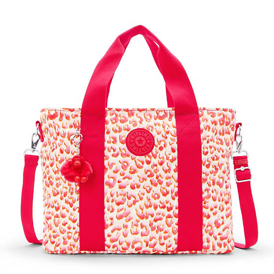 Kipling Minta Large Printed Shoulder Bags Pink | FRQBH1904