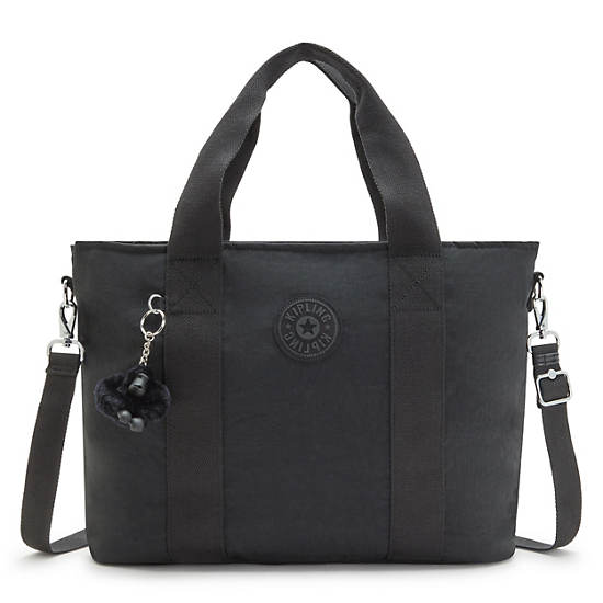 Kipling Minta Large Shoulder Bags Black | FUAZC0953