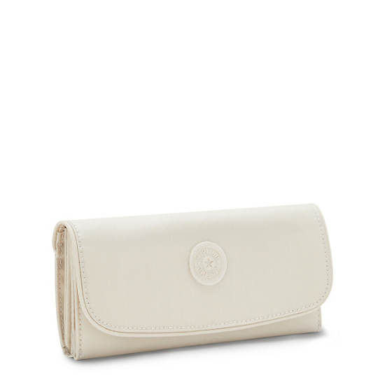 Kipling Money Land Metallic Snap Wallets Beige | AZWRT6173