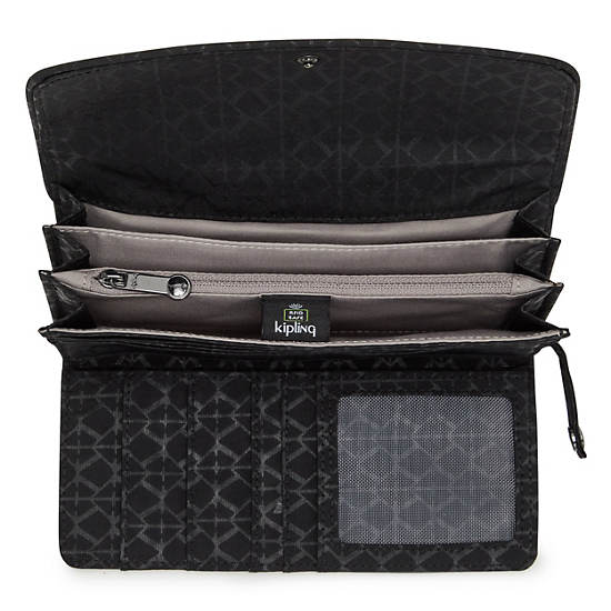 Kipling Money Land Printed Snap Wallets Black | JWTHP3024