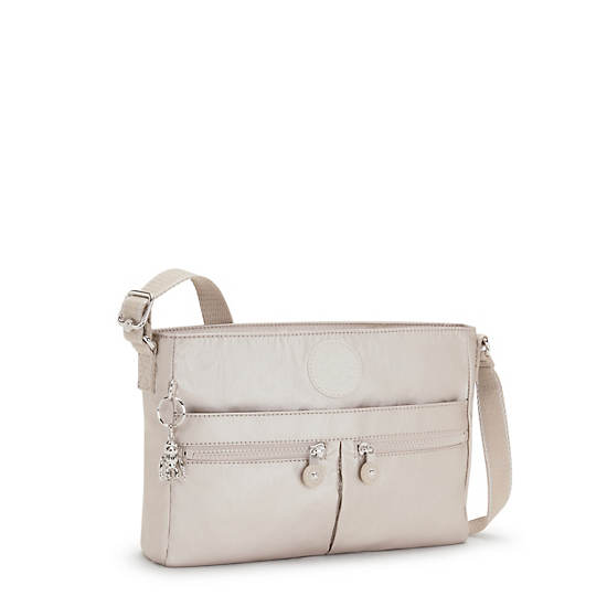 Kipling New Angie Metallic Crossbody Bags Metal | LECPU3947