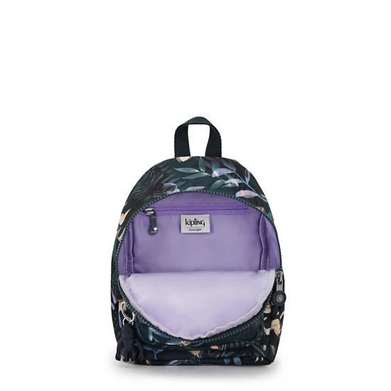 Kipling New Delia Compact Printed Backpack Black / Green / Purple | UGNKX6481