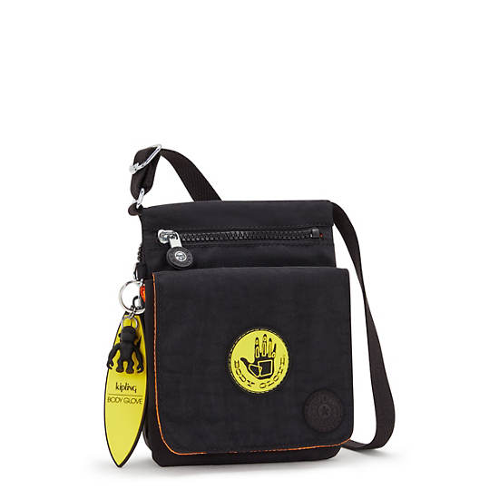 Kipling New Eldorado Crossbody Bag Body Glove Black / Yellow | YSRFO0978