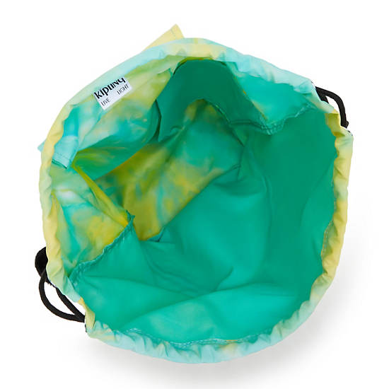 Kipling New Fundamental Large Printed Backpack Yellow / Green | WRIFD5623