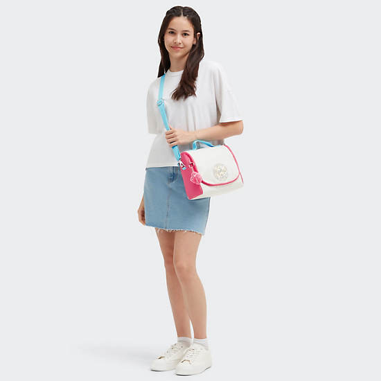 Kipling New Kichirou Metallic Lunch Bags White / Pink / Blue | KNZWR2754