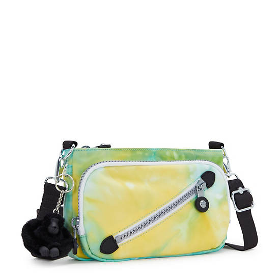 Kipling New Milos Printed Shoulder Bags Green / Yellow / Black | CTFRS1798