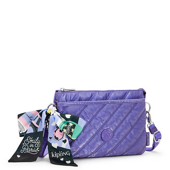 Kipling Riri Emily In Paris Quilted Crossbody Bags Purple | YVNEX4638