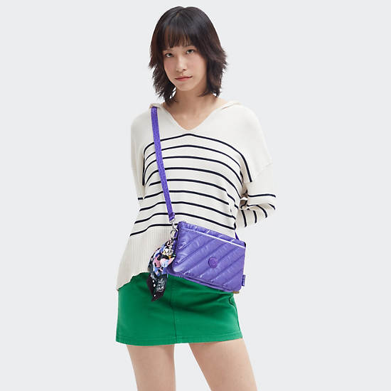 Kipling Riri Emily In Paris Quilted Crossbody Bags Purple | YVNEX4638