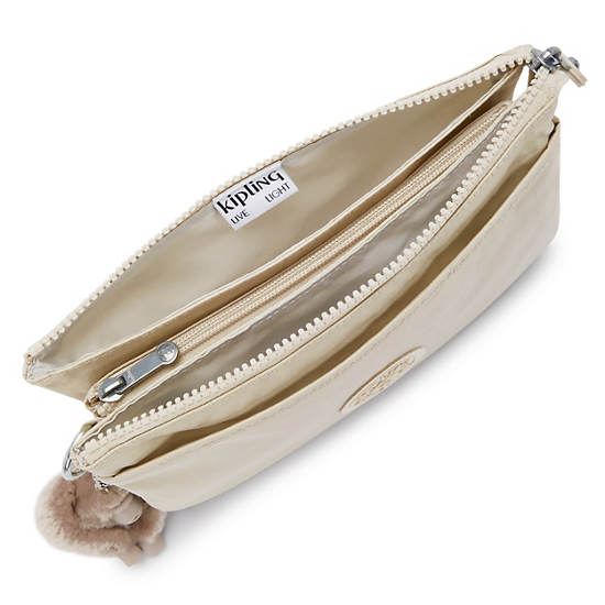 Kipling Riri Metallic Crossbody Bags Beige | SDBKQ1579