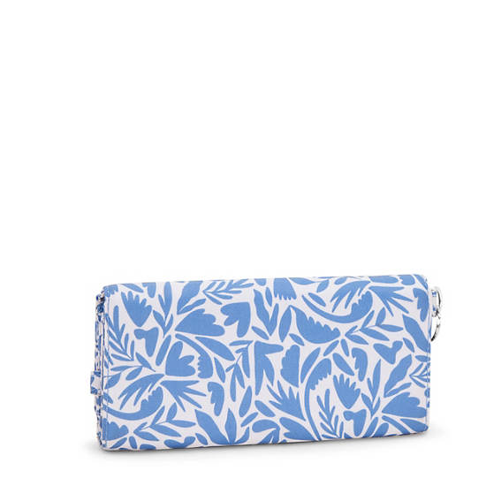 Kipling Rubi Large Printed Wristlet Wallets Blue / White | QRBPN8507