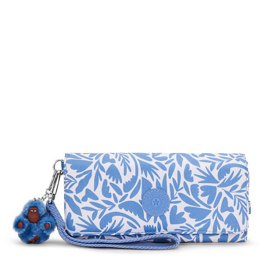 Kipling Rubi Large Printed Wristlet Wallets Blue / White | QRBPN8507