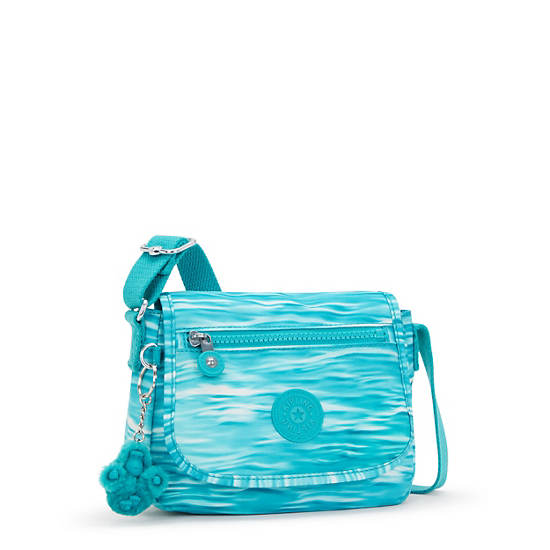 Kipling Sabian Printed Crossbody Mini Bags Light Turquoise | ONMEY7106