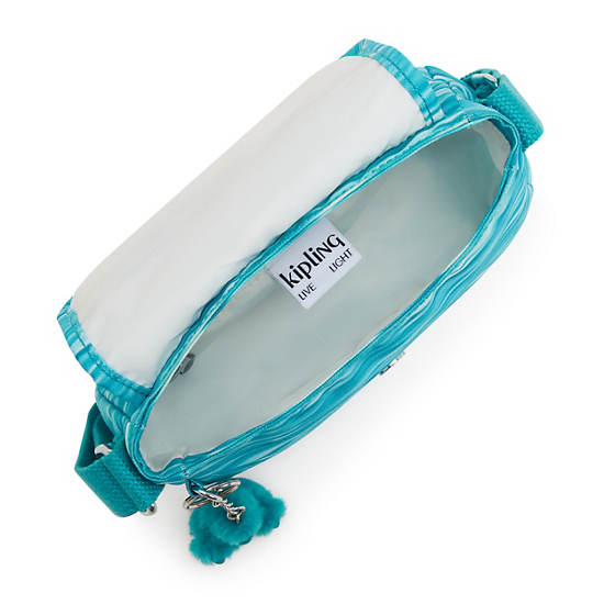 Kipling Sabian Printed Crossbody Mini Bags Light Turquoise | ONMEY7106