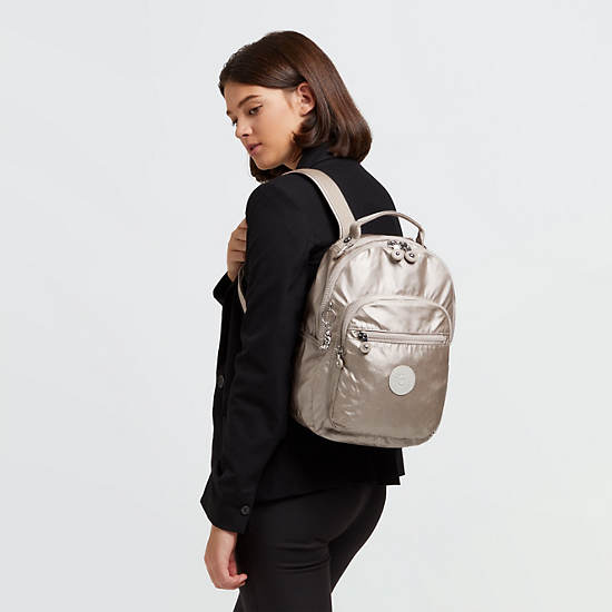 Kipling Seoul Metallic Tablet Backpack Metal | FWKOZ3874