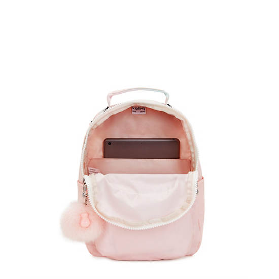 Kipling Seoul Metallic Tablet Backpack Pink / Metal | LYWZH5936