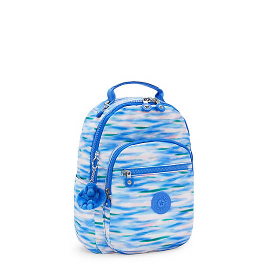 Kipling Seoul Printed Tablet Backpack Blue | HVURJ6321