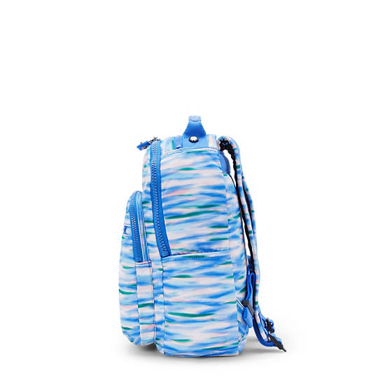 Kipling Seoul Printed Tablet Backpack Blue | HVURJ6321