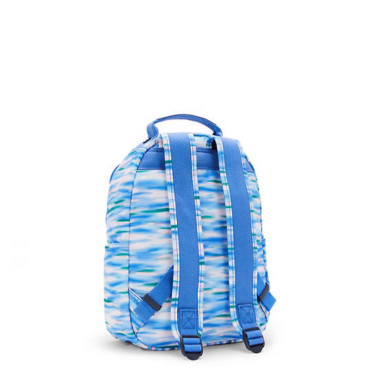 Kipling Seoul Printed Tablet Backpack Blue | HVURJ6321