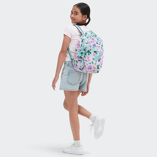 Kipling Seoul Printed Tablet Backpack Light Turquoise | SZIDL4318