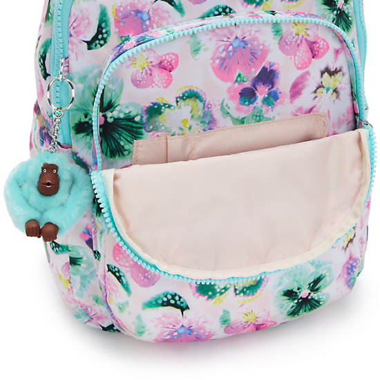 Kipling Seoul Printed Tablet Backpack Light Turquoise | SZIDL4318