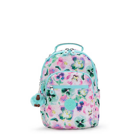 Kipling Seoul Printed Tablet Backpack Light Turquoise | SZIDL4318