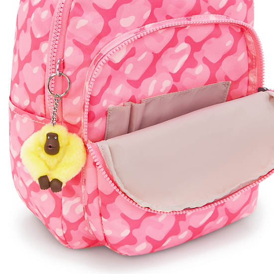 Kipling Seoul Printed Tablet Backpack Pink | CQXYR5986