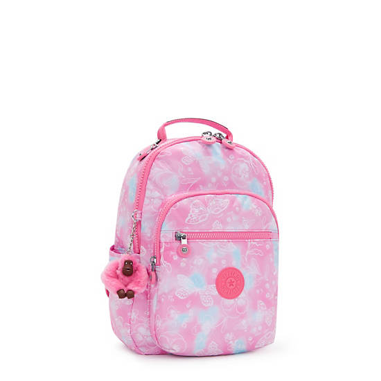 Kipling Seoul Printed Tablet Backpack Pink / White | QHJBW9670