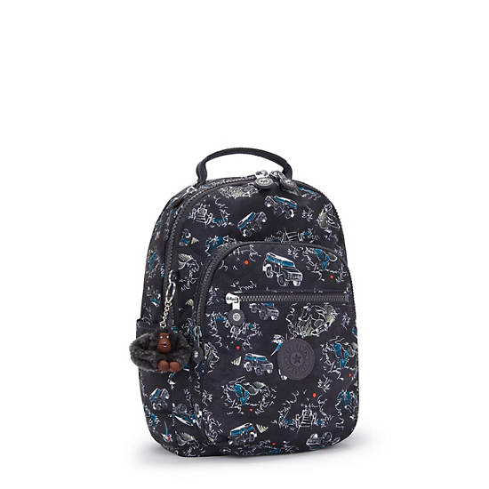 Kipling Seoul Small Printed Tablet Backpack Green | ITDHC6243