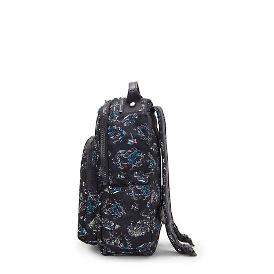 Kipling Seoul Small Printed Tablet Backpack Green | ITDHC6243