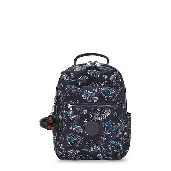 Kipling Seoul Small Printed Tablet Backpack Green | ITDHC6243