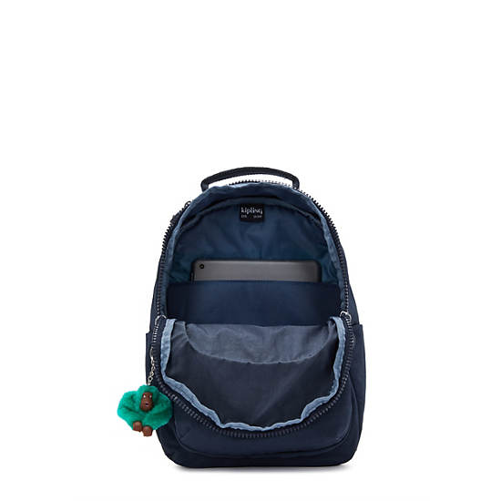 Kipling Seoul Small Tablet Backpack Blue / Green | SJAHW2915