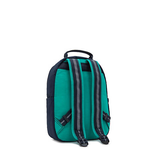 Kipling Seoul Small Tablet Backpack Blue / Green | SJAHW2915