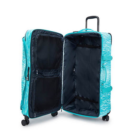 Kipling Spontaneous Large Printed Rolling Luggage Light Turquoise | WNKSL8105