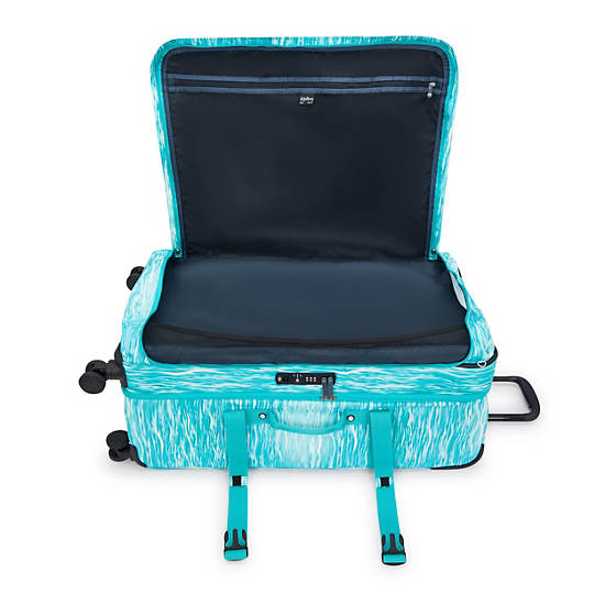 Kipling Spontaneous Large Printed Rolling Luggage Light Turquoise | WNKSL8105