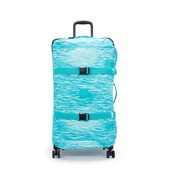 Kipling Spontaneous Large Printed Rolling Luggage Light Turquoise | WNKSL8105