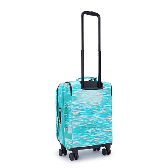 Kipling Spontaneous Small Printed Rolling Luggage Light Turquoise | LKPVH8462