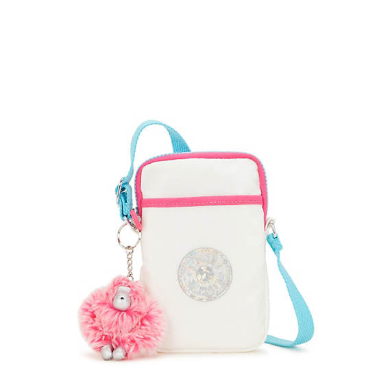 Kipling Tally Metallic Crossbody Phone Bag Whitte / Blue / Pink | TPVQK7452