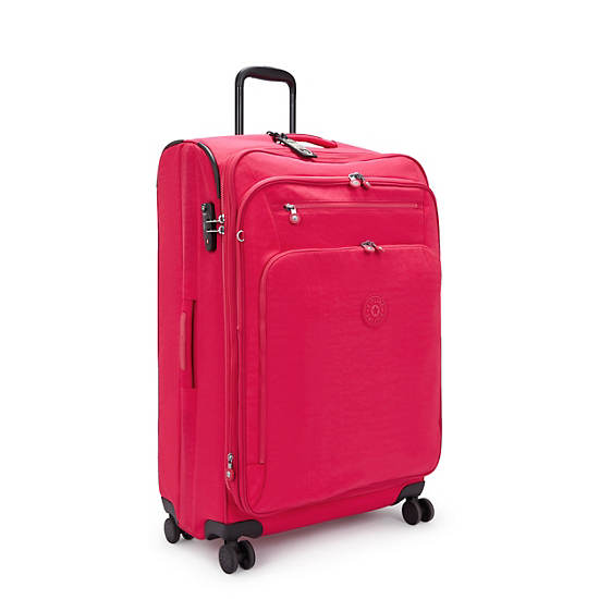 Kipling Youri Spin Large 4 Wheeled Rolling Luggage Pink | PDAXZ4189