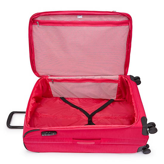 Kipling Youri Spin Large 4 Wheeled Rolling Luggage Pink | PDAXZ4189