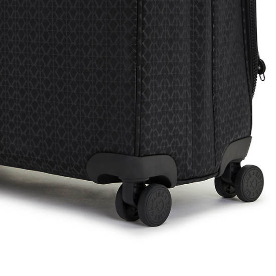 Kipling Youri Spin Large Printed 4 Wheeled Rolling Luggage Black | CLVNM7084