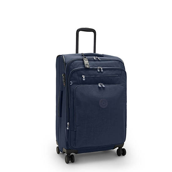 Kipling Youri Spin Medium 4 Wheeled Rolling Luggage Blue | KUIFO7508