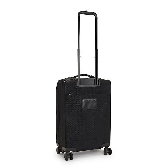 Kipling Youri Spin Small Printed 4 Wheeled Rolling Luggage Black | PQDUG2573