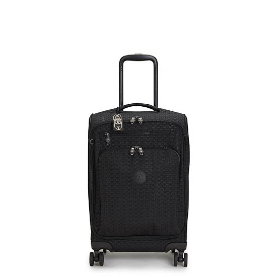 Kipling Youri Spin Small Printed 4 Wheeled Rolling Luggage Black | PQDUG2573